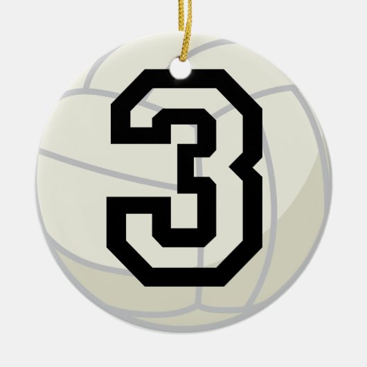 Volleyball Player Uniform nummer 3 Ornament (Voorkant)
