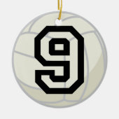 Volleyball Player Uniform nummer 9 Ornament (Voorkant)