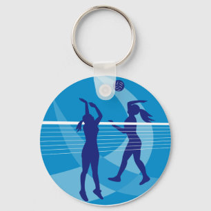Volleyball Player-verrijkingsring binnenshuis Sleutelhanger