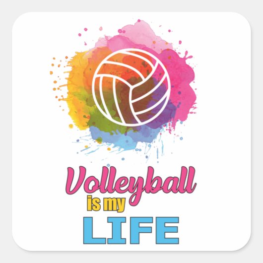 Volleyball Player Volleyball Beach Team Gift Idee Vierkante Sticker (Voorkant)