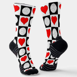 Volleyball Player Volleyballen en Hearts Patroon Sokken