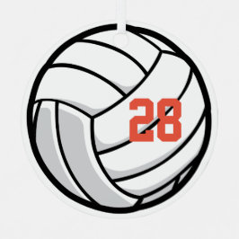 Volleyball Player White Black Oranje Sports Award Metalen Ornament