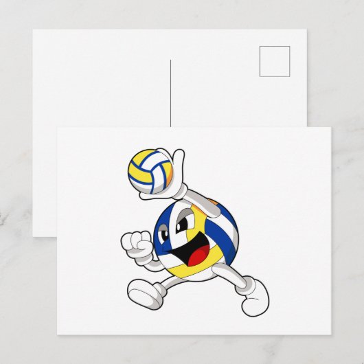Volleyball player with Volleyball Briefkaart (Voorkant / Achterkant)