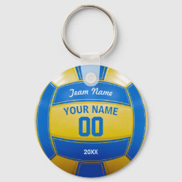 Volleyball Player's Name Year Team Blue and Yellow Sleutelhanger