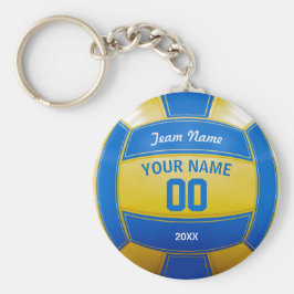 Volleyball Player's Name Year Team Blue and Yellow Sleutelhanger