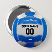 Volleyball Player's Name Year Team Blue Ronde Button 4,0 Cm (Voorkant /achterkant)