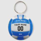 Volleyball Player's Name Year Team Blue Sleutelhanger (Achterkant)