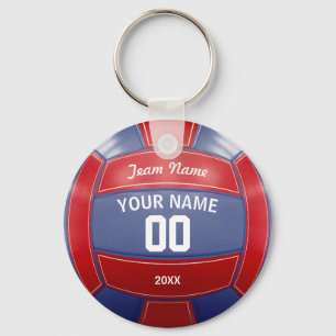 Volleyball Player's Name Year Team Red en Blue Sleutelhanger