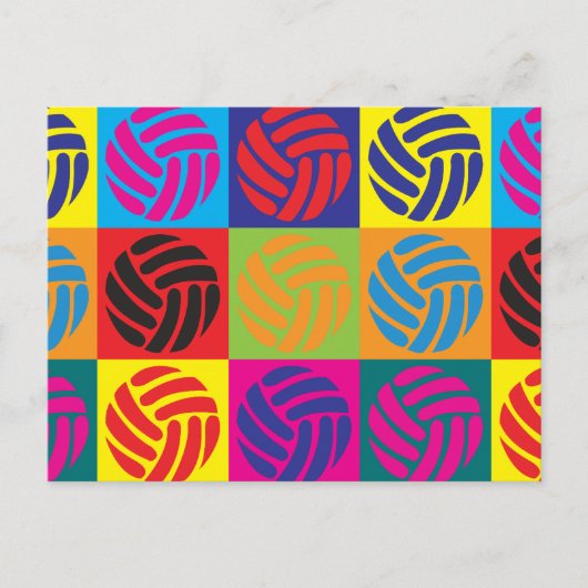 Volleyball Pop Art Briefkaart (Voorkant)