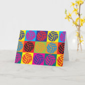 Volleyball Pop Art Kaart (Gele Bloem)
