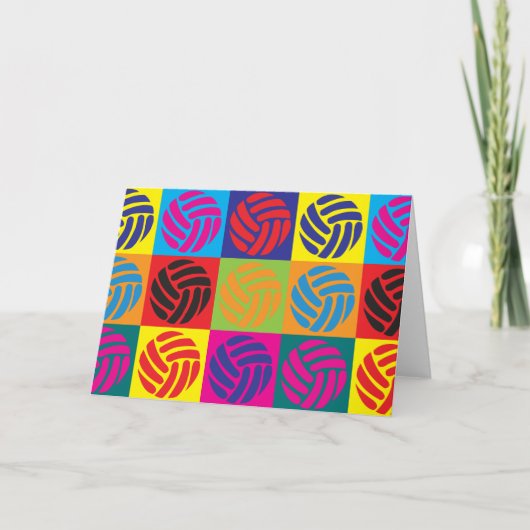 Volleyball Pop Art Kaart (Voorkant)