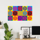 Volleyball Pop Art Poster (Thuiskantoor)