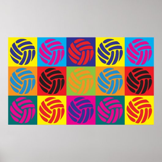 Volleyball Pop Art Poster (Voorkant)