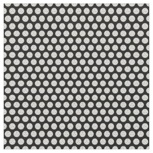 Volleyball Print Pattern in Black & CUSTOM COLOR Stof (Close Up)