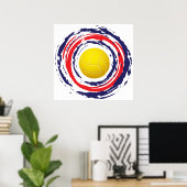 Volleyball Red Blue en White 2 Poster (Thuiskantoor)