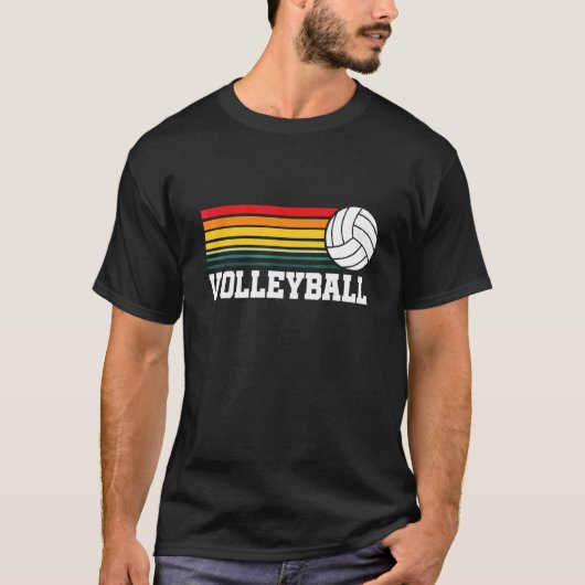  Volleyball Retro Ball-sportteam bij T-shirt (Voorkant)