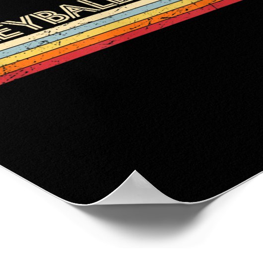 Volleyball Retro Cool  Tiener Volwassenen Volleyb Poster (Hoek)