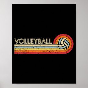 Volleyball Retro Cool  Tiener Volwassenen Volleyb Poster