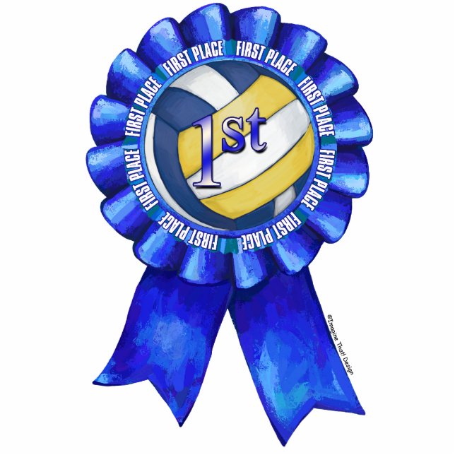 Volleyball Ribbons 1st Fotobeeldje Magneet (Voorkant)