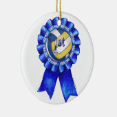 Volleyball Ribbons 1st Keramisch Ornament (Rechts)