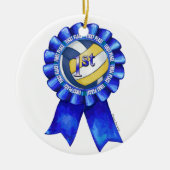 Volleyball Ribbons 1st Keramisch Ornament (Voorkant)