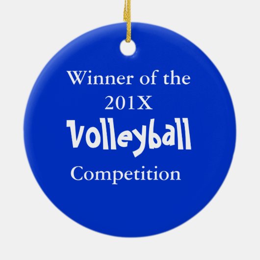 Volleyball Ribbons 1st Keramisch Ornament (Achterkant)