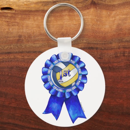 Volleyball Ribbons 1st Sleutelhanger (Voorkant)
