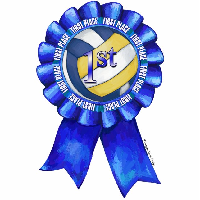 Volleyball Ribbons 1st Staand Fotobeeldje (Voorkant)