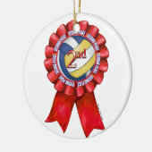 Volleyball Ribbons 2de Keramisch Ornament (Links)