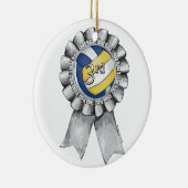 Volleyball Ribbons 3de Keramisch Ornament (Rechts)