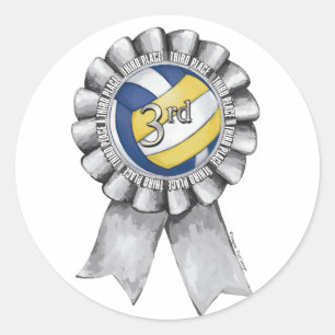 Volleyball Ribbons 3de Ronde Sticker