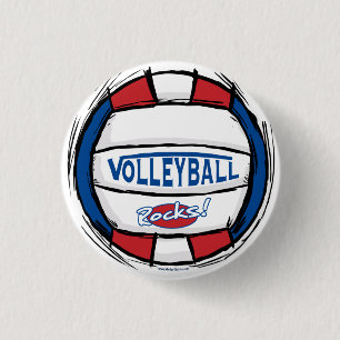 Volleyball Rocks Ball van Mudge Studios Ronde Button 3,2 Cm