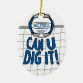Volleyball Rocks Blue en Silver Keramisch Ornament (Voorkant)