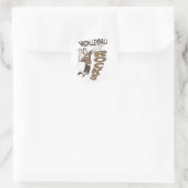 Volleyball Rocks Brown Ronde Sticker (Tas)