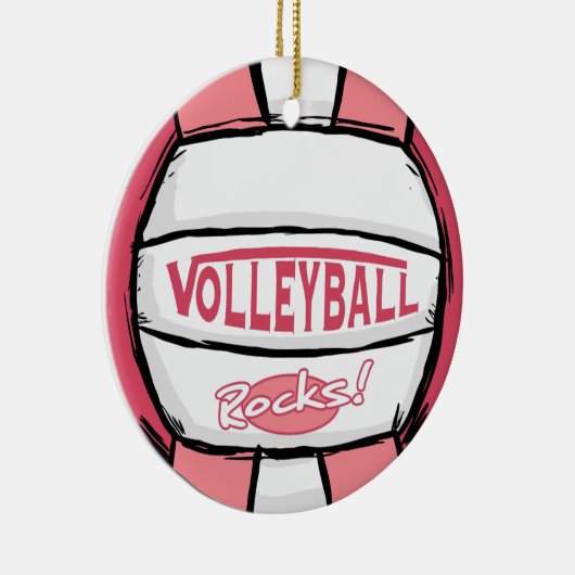 Volleyball Rocks Pink Keramisch Ornament (Rechts)