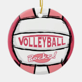 Volleyball Rocks Pink Keramisch Ornament (Voorkant)