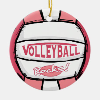 Volleyball Rocks Pink Keramisch Ornament
