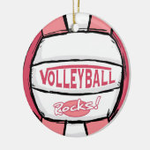 Volleyball Rocks Pink Keramisch Ornament (Links)
