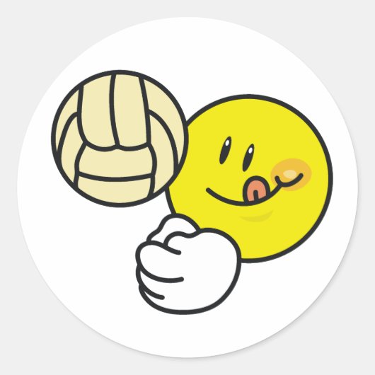 Volleyball Ronde Sticker (Voorkant)