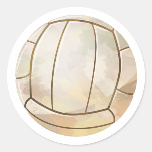 Volleyball Ronde Sticker (Voorkant)