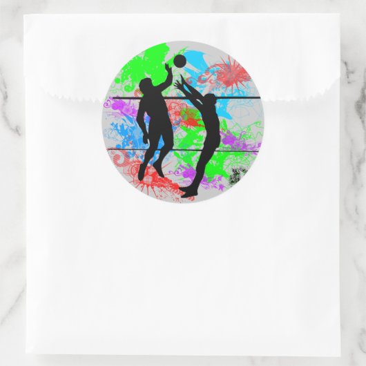 Volleyball Ronde Sticker (Tas)