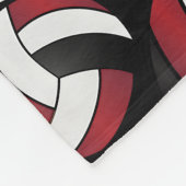 Volleyball - Rood, zwart en wit gebladerte Fleece Deken (Hoek)