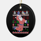 Volleyball Santa Claus Ugly Kerstmis Keramisch Ornament (Links)