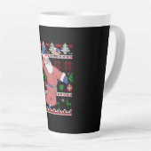 Volleyball Santa Claus Ugly Kerstmis Latte Mok (Rechterhoek)