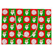 Volleyball & Santa Happy Holiday-kerstpatroon Groot Cadeauzakje (Achterkant)