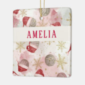 Volleyball Santa Hat Name Christmas   Keramisch Ornament (Links)