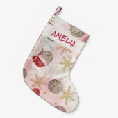 Volleyball Santa Hat Name Christmas   Kleine Kerstsok (Voorkant (Hangend))