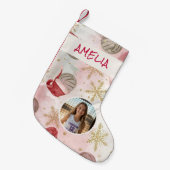 Volleyball Santa Hat Name Photo  Kleine Kerstsok (Voorkant (Hangend))