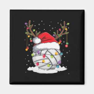 Volleyball Santa Hat Reindeer kerstlampje Fun Magneet