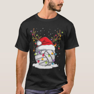 Volleyball Santa Hat Reindeer kerstlampje Fun T-shirt